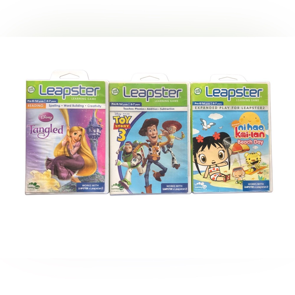 Leapfrog Leapster Games: Tangled, Toy Story 3, & Nihao Kai-lan Beach Day